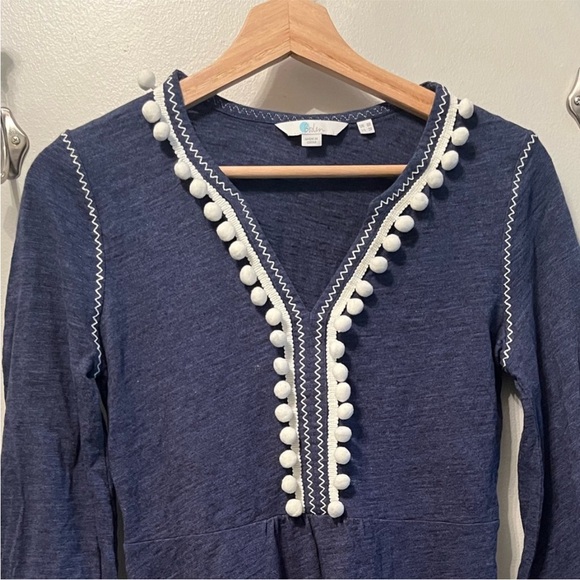 Boden Carina Pom Pom Dress Heathered Navy Size 2 - Picture 5 of 15
